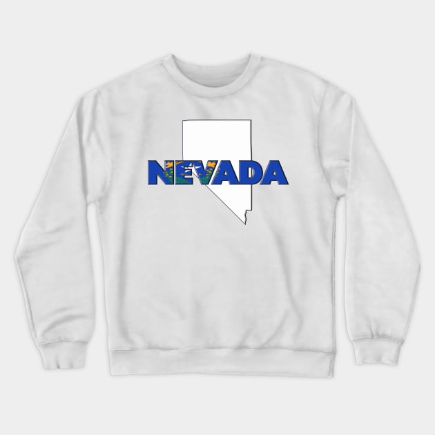 Nevada Colored State Letters Crewneck Sweatshirt by m2inspiration